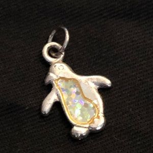 Silver Sparkle Penguin Charm